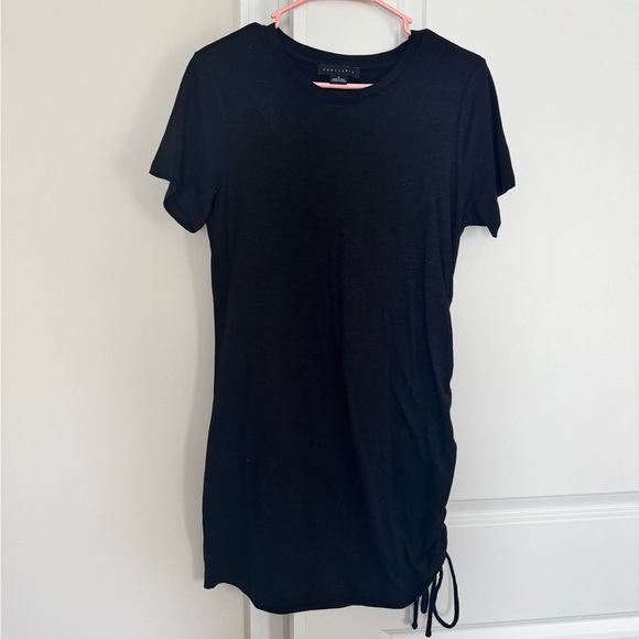 Sanctuary Side Tie Black T Shirt Dress - Picture 1 of 3